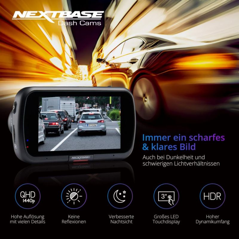 Dash Cam Nextbase 522GW 1440P/30 fps Quad HD con Wi-Fi y Alexa