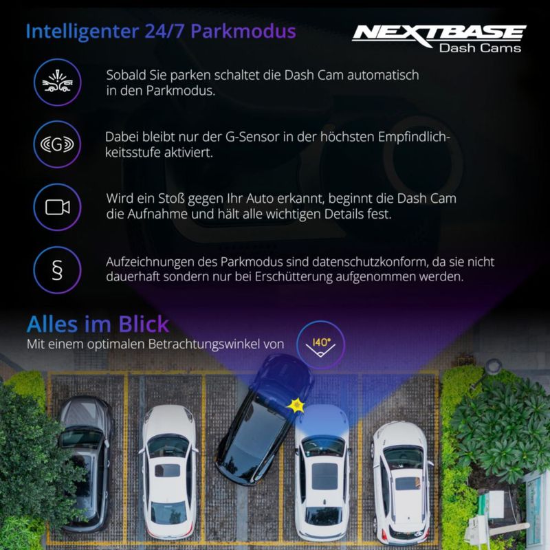 Dash Cam Nextbase 522GW 1440P/30 fps Quad HD con Wi-Fi y Alexa