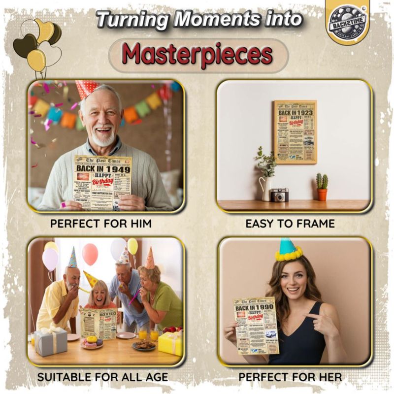 Tarjeta de Felicitación Back2Time 90.º Cumpleaños 25 cm