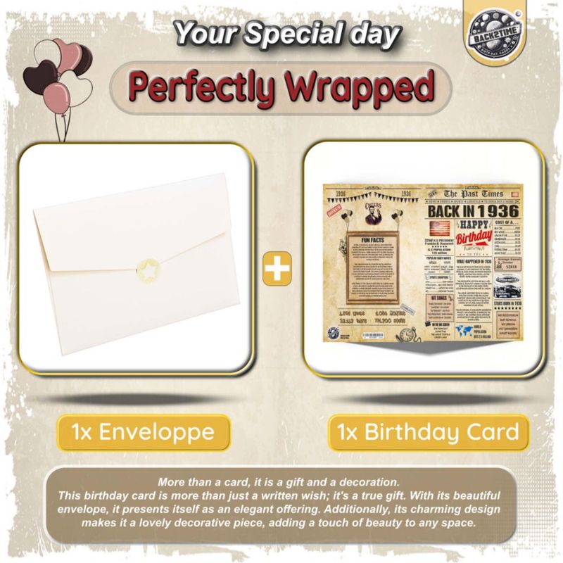 Tarjeta de Felicitación Back2Time 90.º Cumpleaños 25 cm