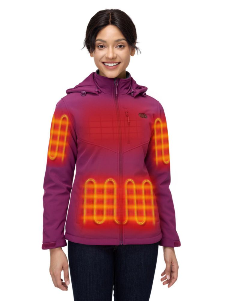 Chaqueta Térmica ORORO para Mujer - 5 Zonas Calefactables - Morado - Talla XL