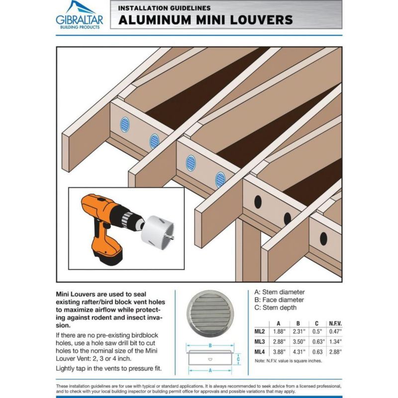 Mini rejilla Air Vent 76 cm aluminio tamaño 3 pulgadas