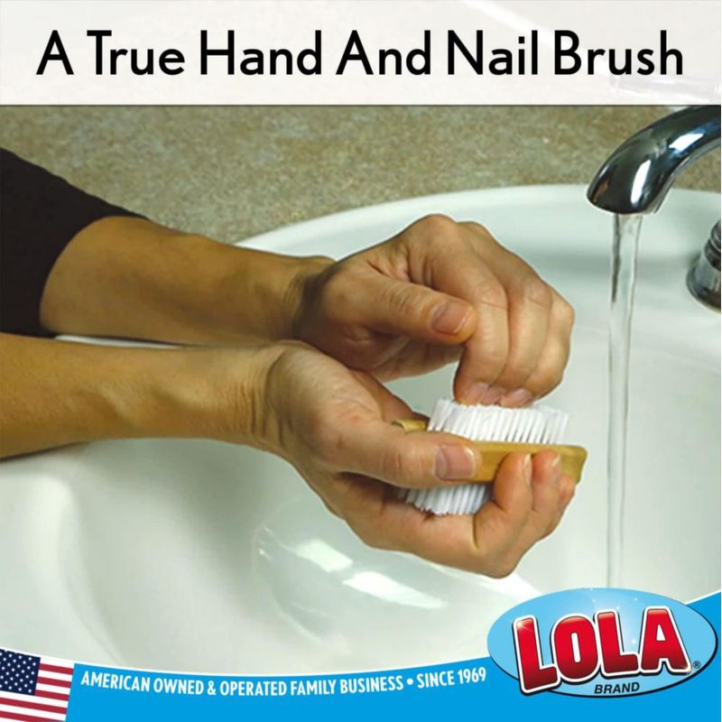 Cepillo de uñas de mano LOLA Classic de madera doble cerdas suaves y rígidas
