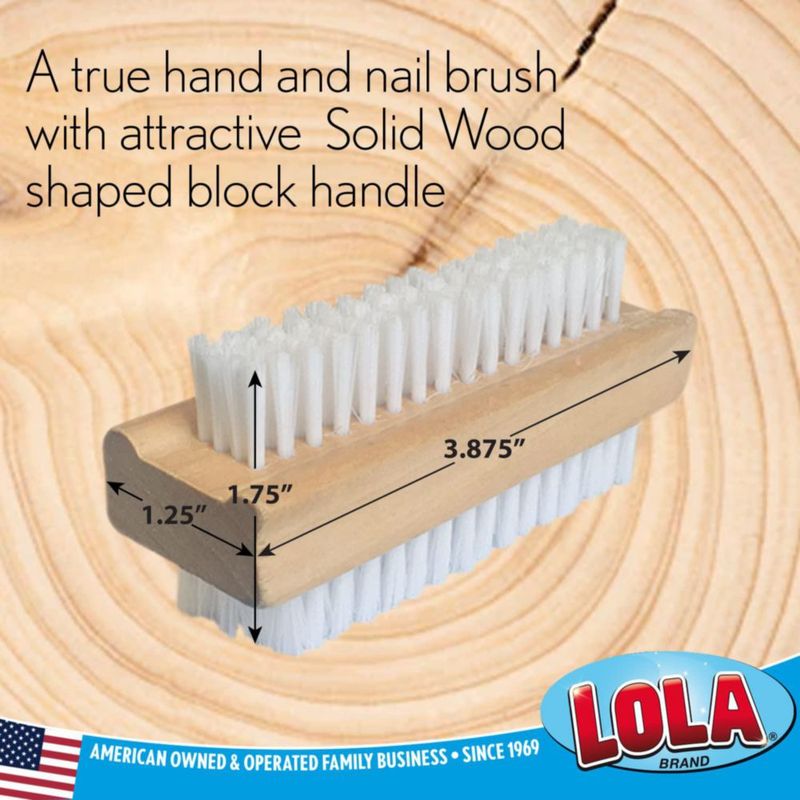 Cepillo de uñas de mano LOLA Classic de madera doble cerdas suaves y rígidas