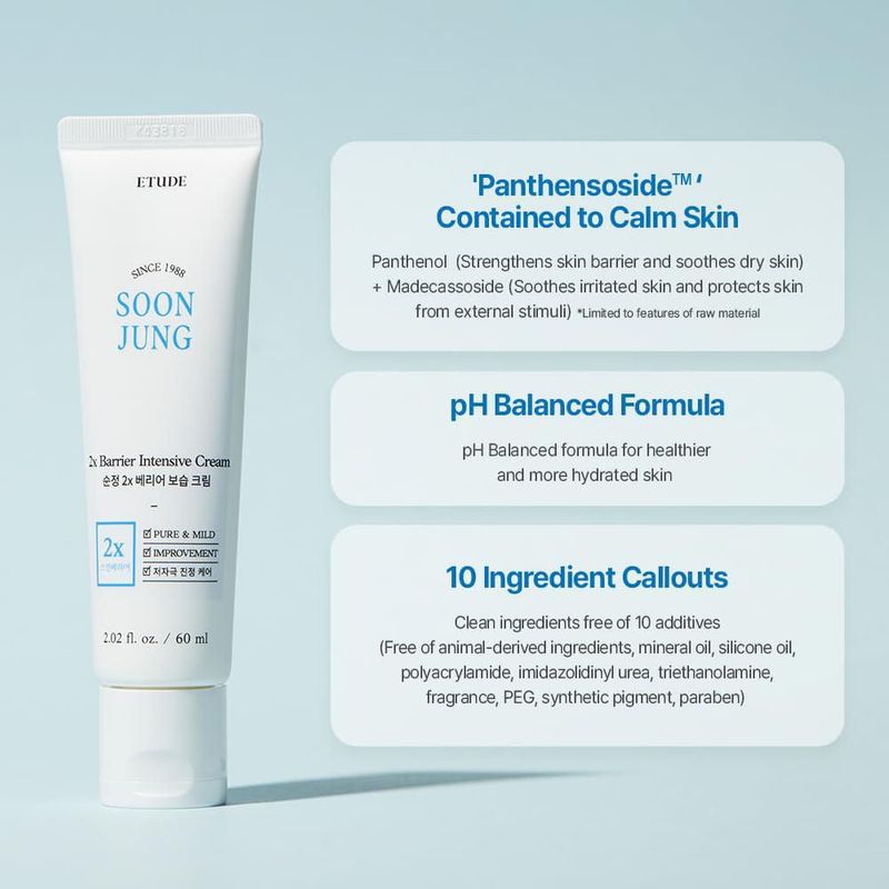 Crema facial ETUDE House SoonJung 2x Barrier Intensive 60 ml