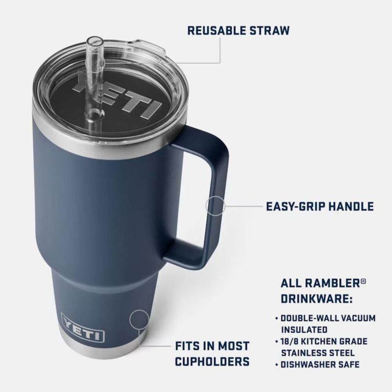 Taza YETI Rambler de 125 L con tapa de pajita de acero con aislamiento al vacío