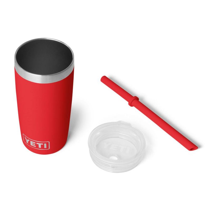 Vaso térmico YETI Rambler Jr. de 10 oz con tapa de silicona y pajilla rojo