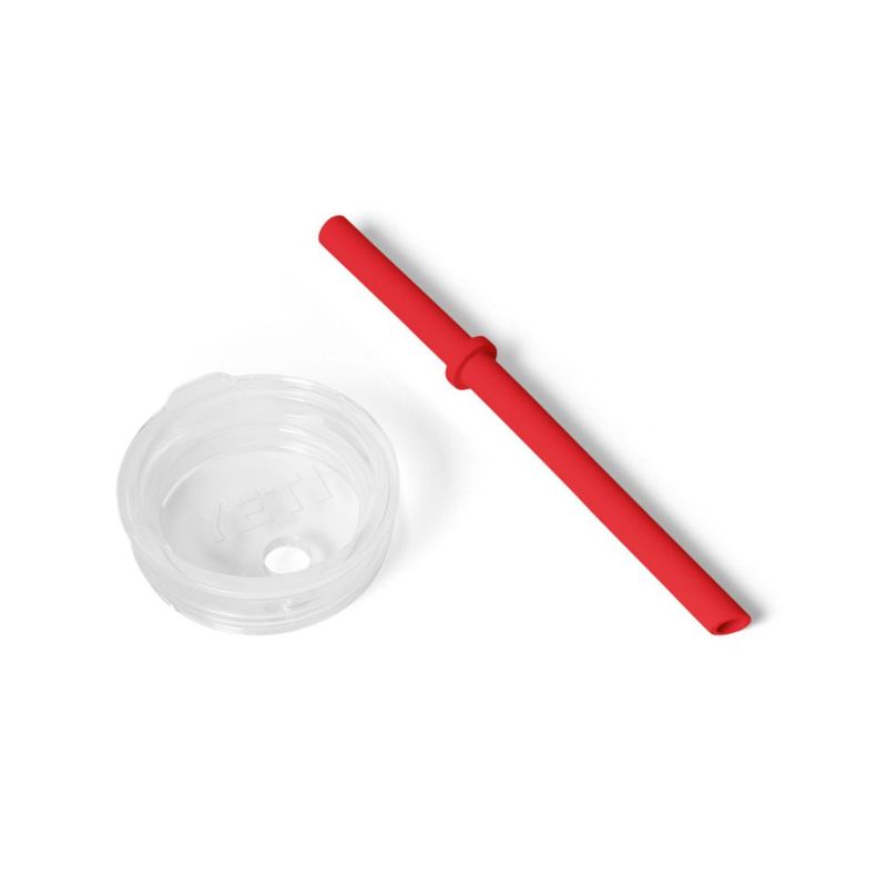 Vaso térmico YETI Rambler Jr. de 10 oz con tapa de silicona y pajilla rojo