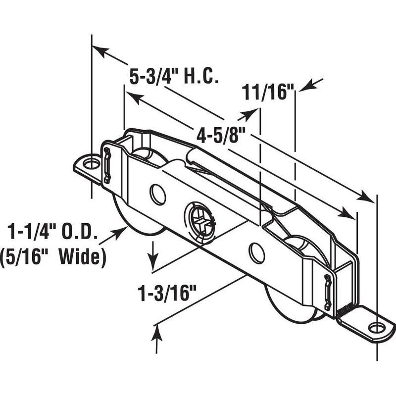 Conjunto de rodillos de rueda PRIME-LINE D 1607 Steel Tandem