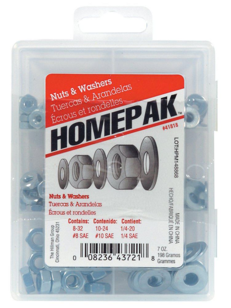 Kit de tuercas y arandelas HOMEPAK 41818 zincado