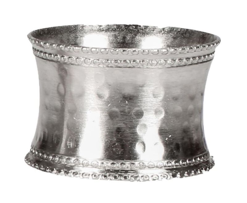 Juego de 12 anillos para servilletas CLEENTABLE de metal plateado