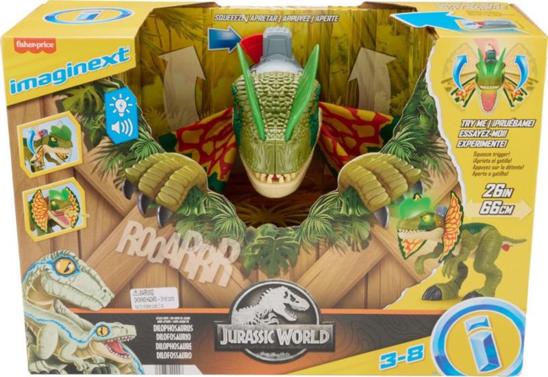 Dinosaurio de juguete Fisher-Price Imaginext Jurassic World Dilophosaurus