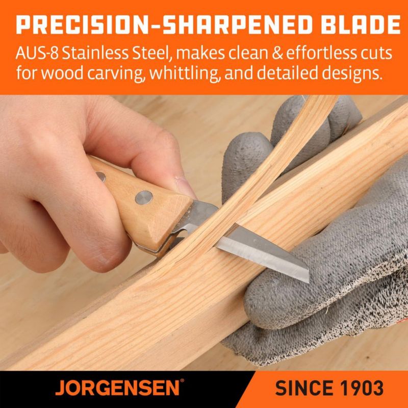 Juego de 3 cuchillos para talla de madera Jorgensen de acero inoxidable