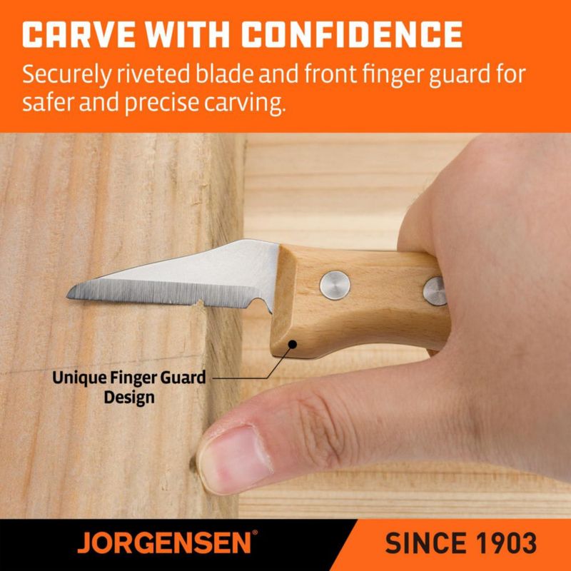 Juego de 3 cuchillos para talla de madera Jorgensen de acero inoxidable