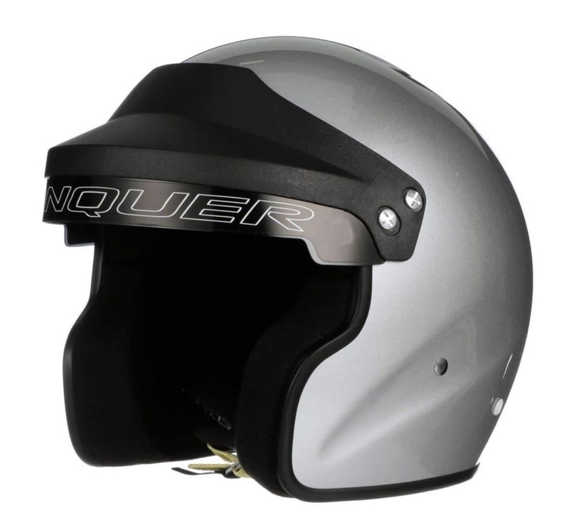 Casco de Automóvil Conquer Snell SA2025 Negro/Blanco/Plateado