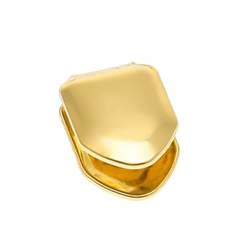 Grillz Dentales TCOTBE 2 Piezas con Baño de Oro de 14K para Dientes Superiores