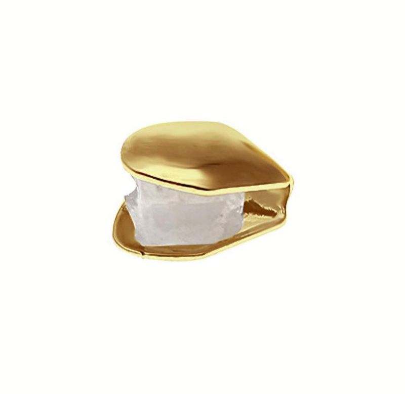 Grillz Dentales TCOTBE 2 Piezas con Baño de Oro de 14K para Dientes Superiores