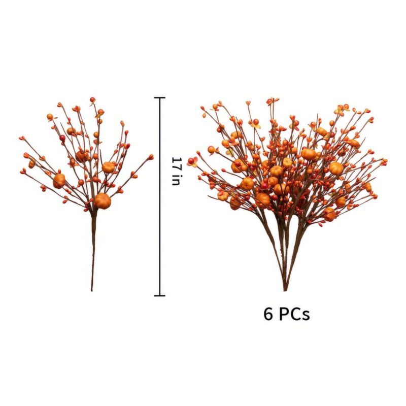 Tallos artificiales VioletEverGarden 43 cm Naranja - Pack de 6
