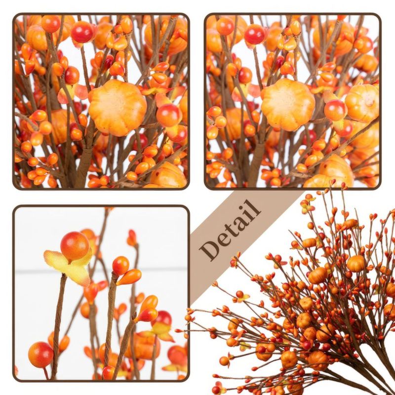 Tallos artificiales VioletEverGarden 43 cm Naranja - Pack de 6