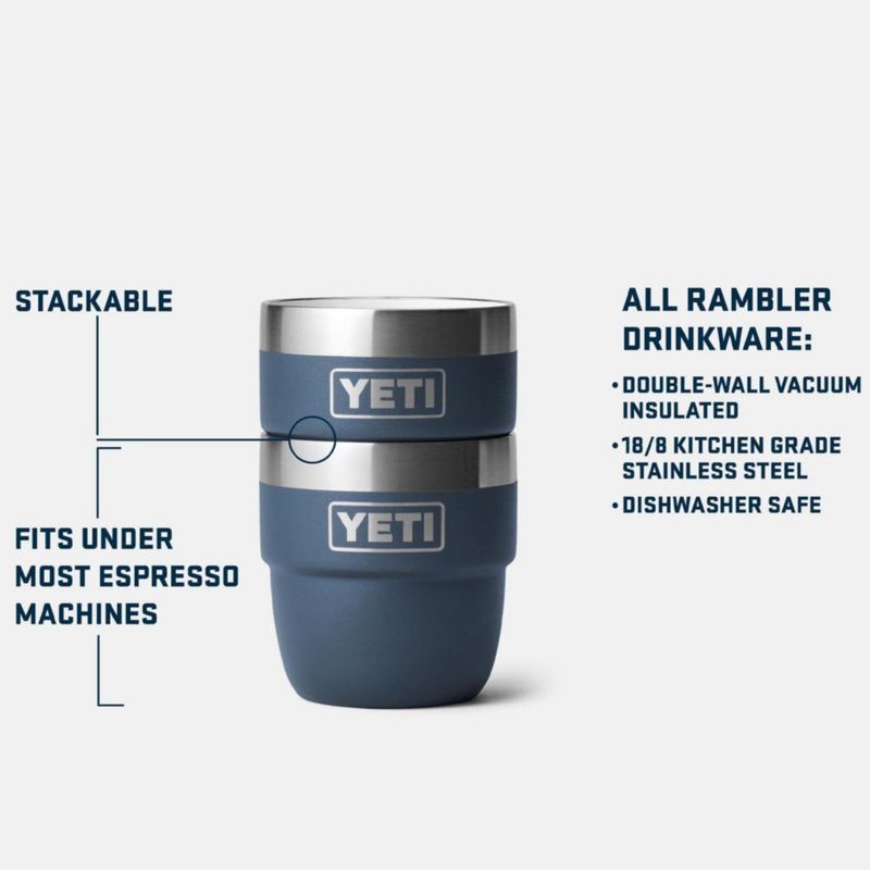 Vaso YETI Rambler apilable acero inoxidable 120 ml 2 unidades color rojo