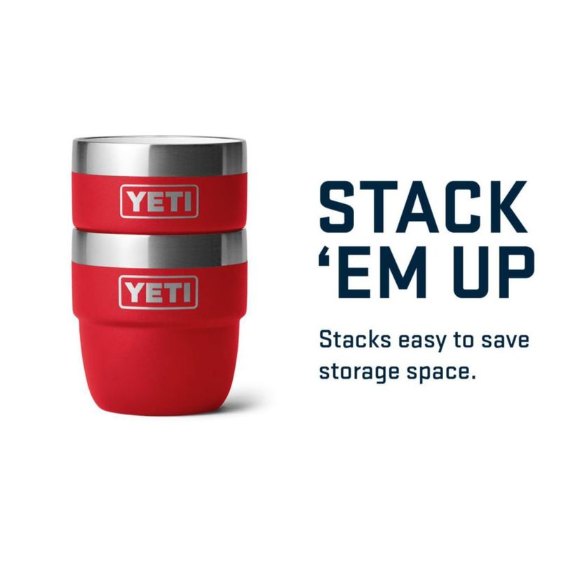 Vaso YETI Rambler apilable acero inoxidable 120 ml 2 unidades color rojo