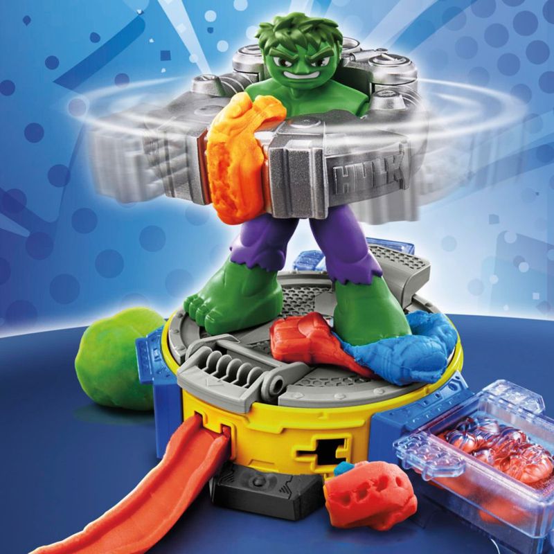 Playset Play-Doh Marvel Hulk Smash & Squish con figura doblada