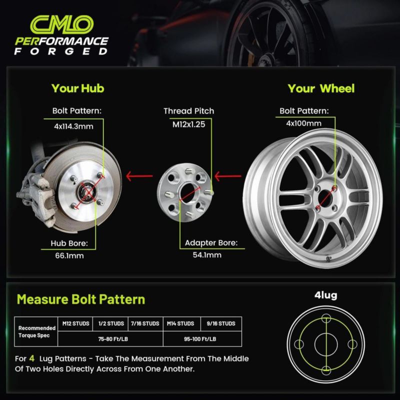 Adaptadores de Rueda Customadeonly 25 mm 4x114.3 a 4x100