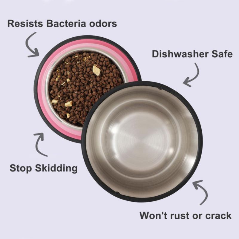 Tazones para perro Podinor paquete de 2 acero inoxidable antideslizante
