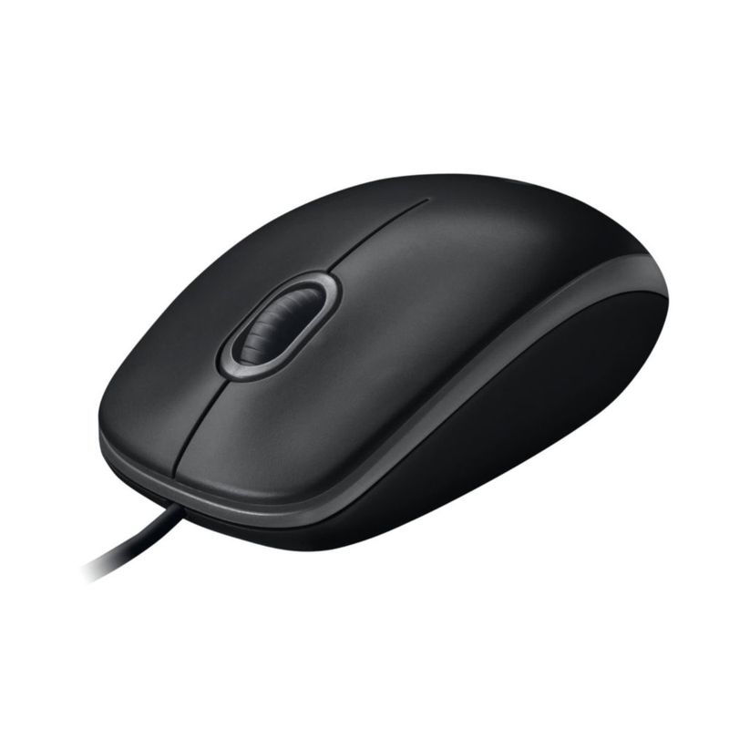 Mouse Logitech M100 con cable USB ambidiestro negro