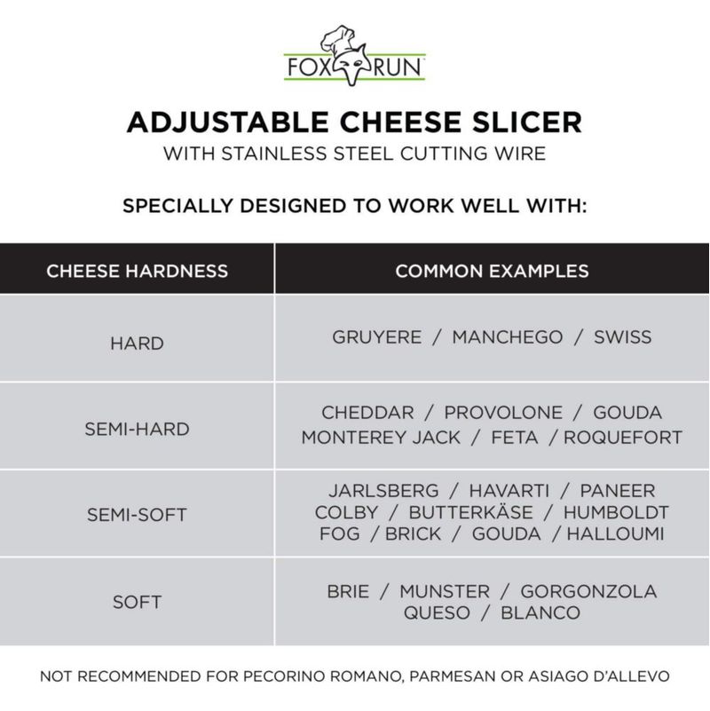 Cortadora de queso ajustable Fox Run 5047 con 2 alambres