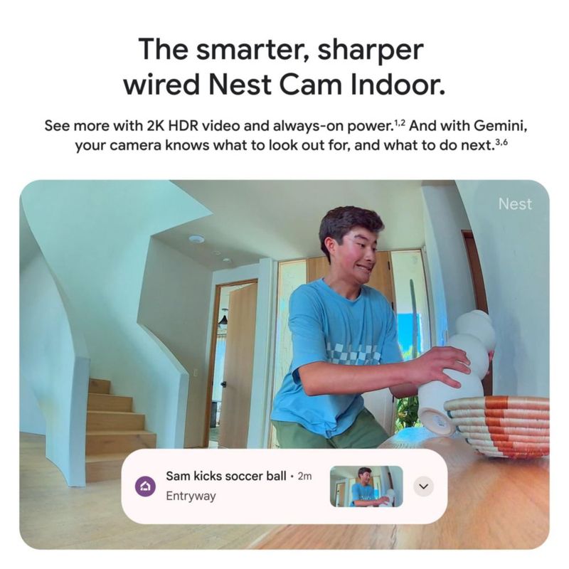 Cámara de Seguridad Google Nest Cam Indoor con Cable 3ª Generación 2K