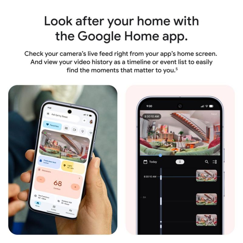 Cámara de Seguridad Google Nest Cam Indoor con Cable 3ª Generación 2K
