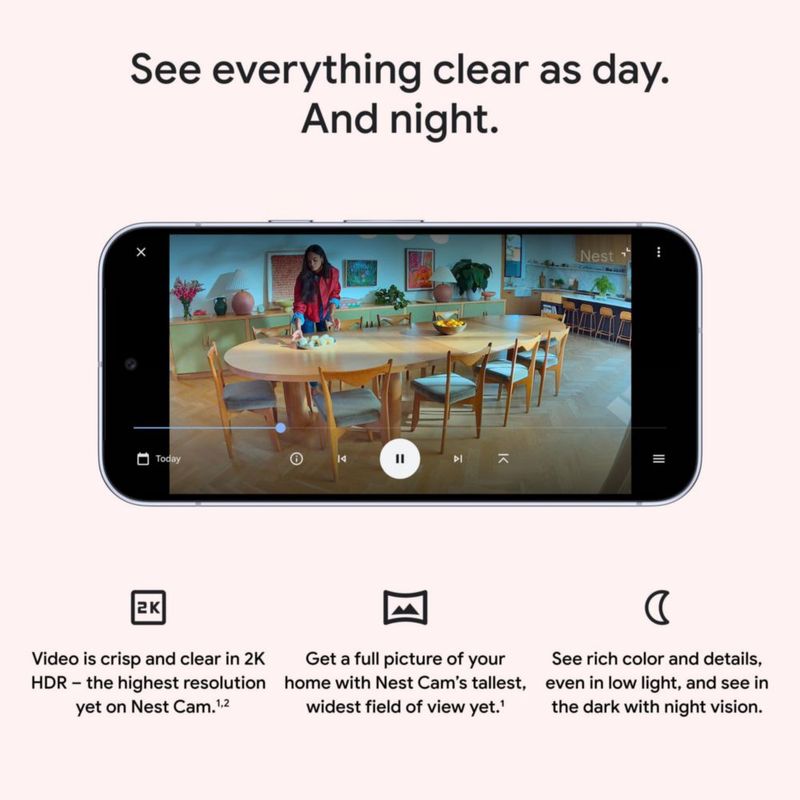 Cámara de Seguridad Google Nest Cam Indoor con Cable 3ª Generación 2K