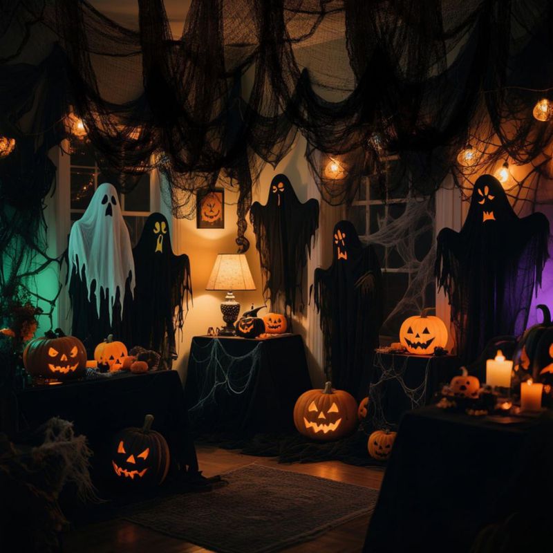 Paquete de 6 piezas de tela de gasa negra OKBA 30x72 in (76 cm x 183 cm) para decoración de Halloween