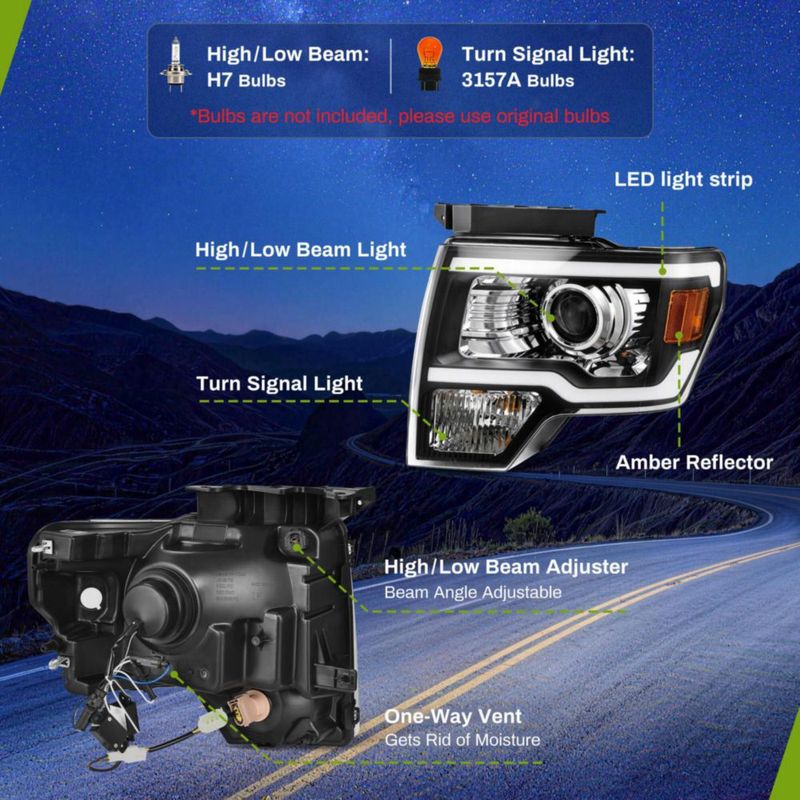 Faros LED DRL AUTOSAVER88 para Ford F150 2009‑2014