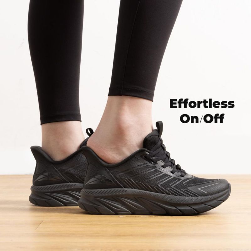 Zapatillas de caminar ALLSWIFIT talla 7.5 negras Slip-On
