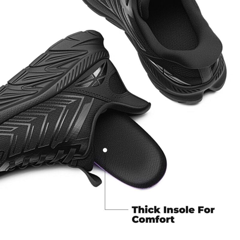 Zapatillas de caminar ALLSWIFIT talla 7.5 negras Slip-On