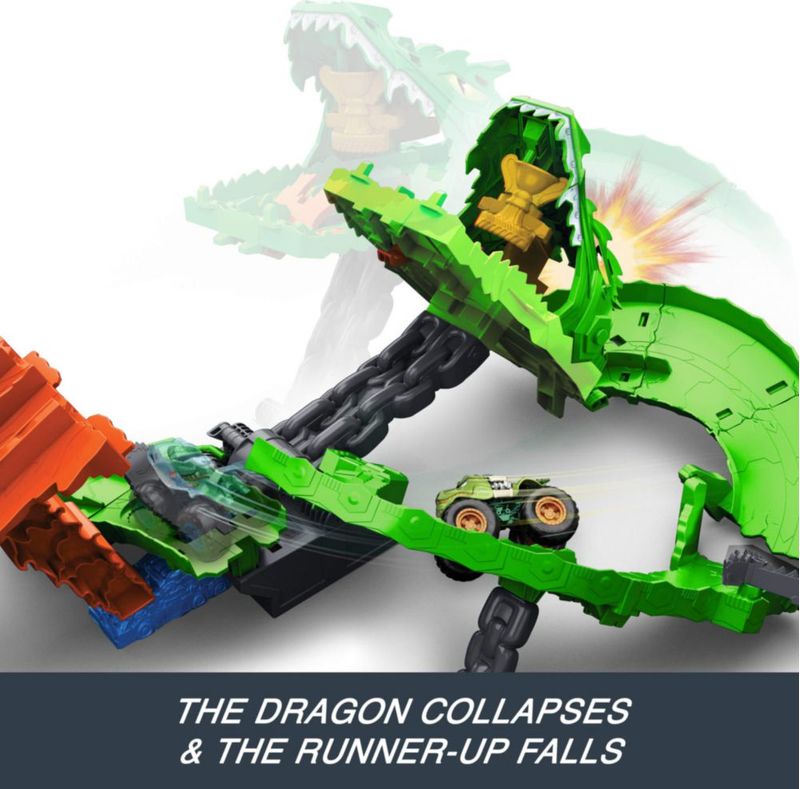 Pista de juego Hot Wheels Monster Trucks Sharks vs. Dinos