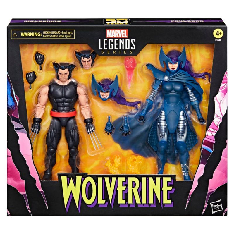 Figura de acción Marvel Legends Wolverine y Psylocke 15 cm