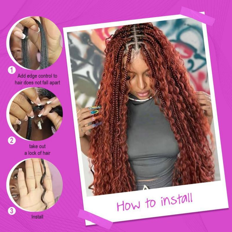 Extensión de cabello Acbhoa Boho rizado 120 g (3 paquetes)