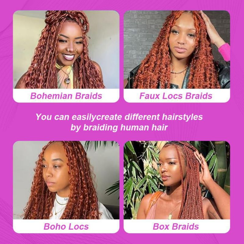 Extensión de cabello Acbhoa Boho rizado 120 g (3 paquetes)