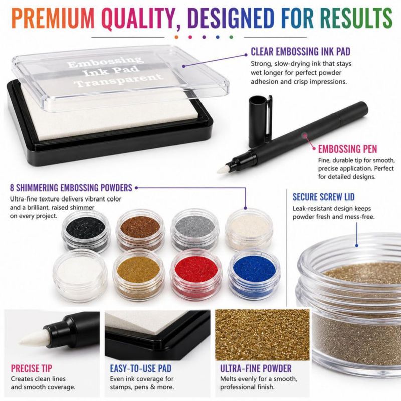 Kit de Estampado en Relieve Pixiss Bundle 8 × 10 ml 110 V