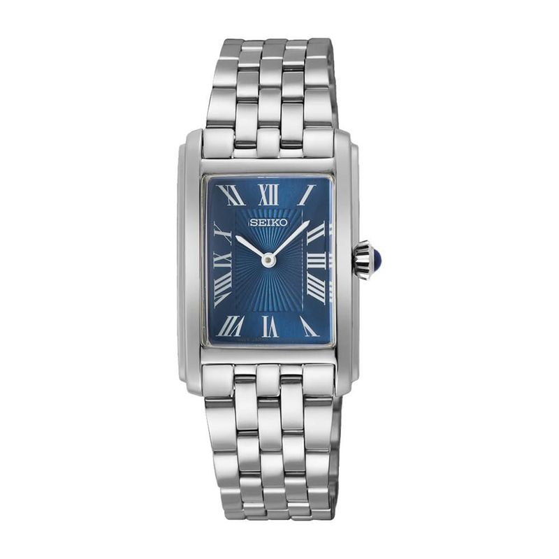 Reloj SEIKO SWR085P1 con esfera azul y acero inoxidable resistencia al agua de 50 m