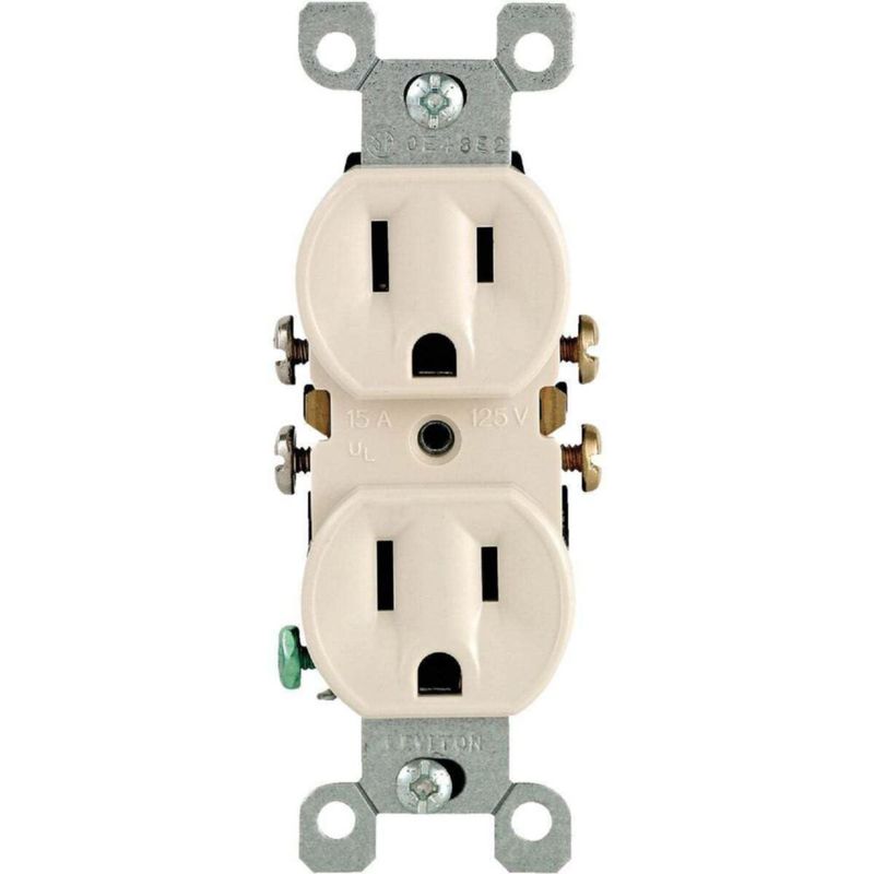 Luz Leviton 15 amperios 125 V dúplex para uso residencial color almendra