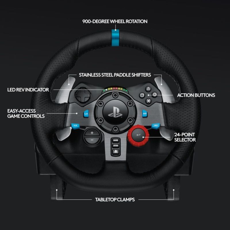 Volante de carreras Logitech G29 Driving Force con pedales para PS5/PS4/PC