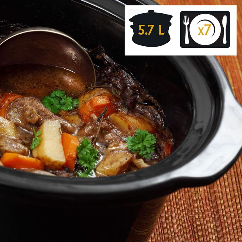 Olla de cocción lenta olla de cocción lenta acero inoxidable para cocinar y transportar 6 litros