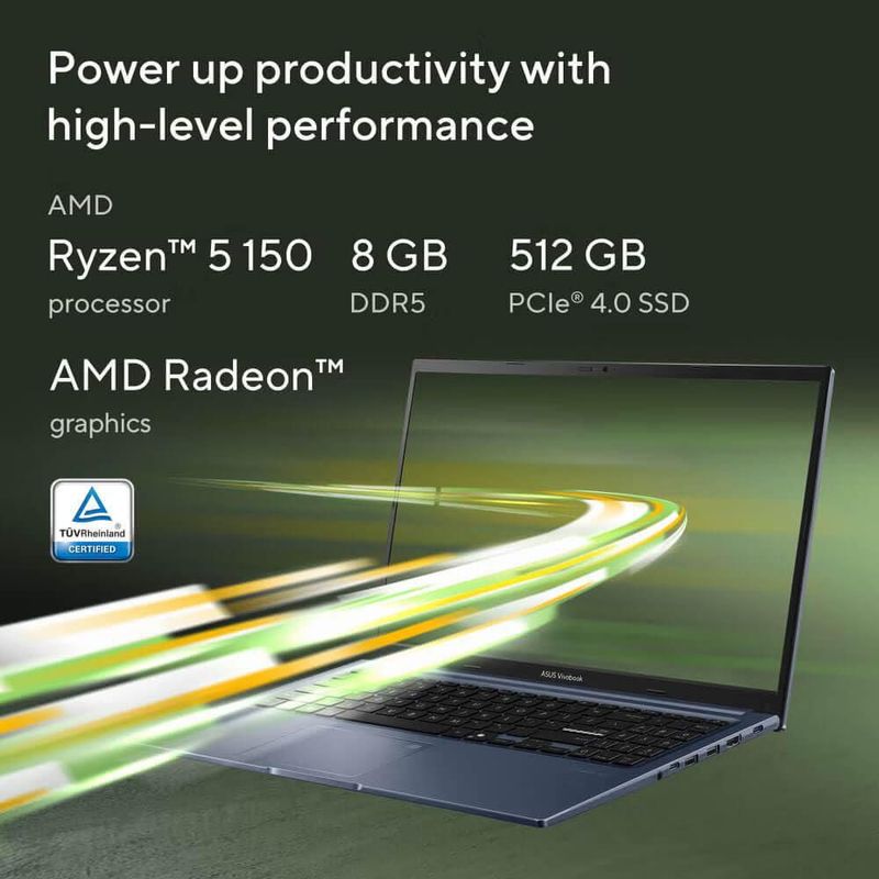 Notebook ASUS VivoBook 15.6" FHD i5 8 GB 512 GB Azul