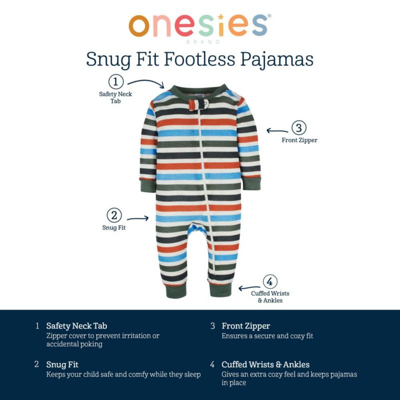 Pijamas Onesies Brand 18 meses – Pack de 3 de algodón con diseño safari