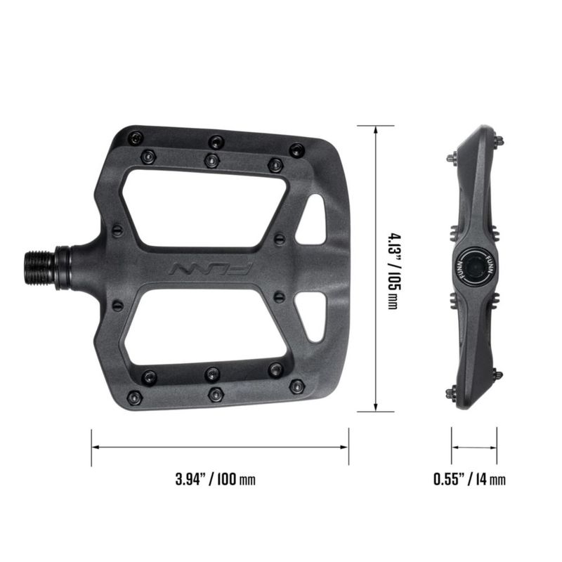 Pedal de Bicicleta Funn Taipan 10x10 cm Negro 9/16" Eje