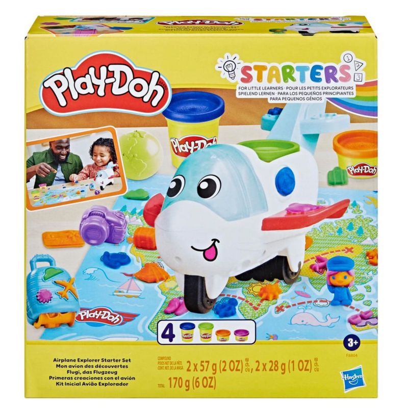 Set de inicio Play-Doh Airplane Explorer con jet y mapa mundial